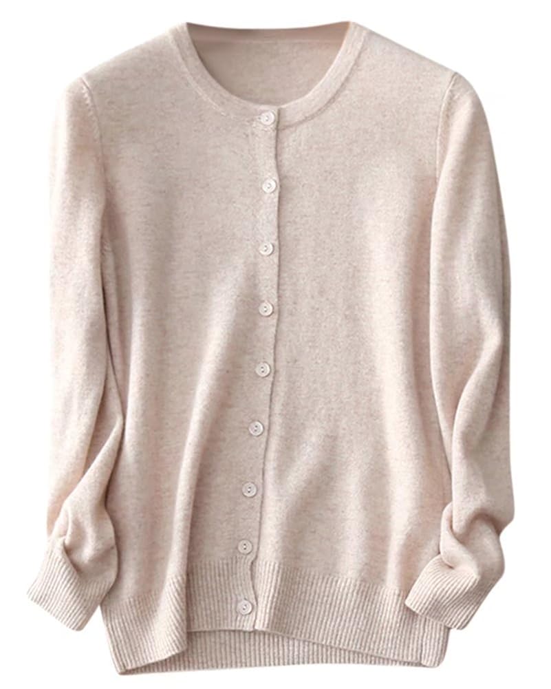 nawongsky 女式羊绒系扣开襟羊毛衫 浅驼色 us m(8)